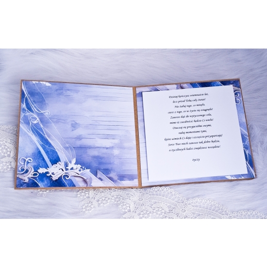 18 urodziny kartka ręcznie robiona kwadratowa 3 D w pudełku męska K18N