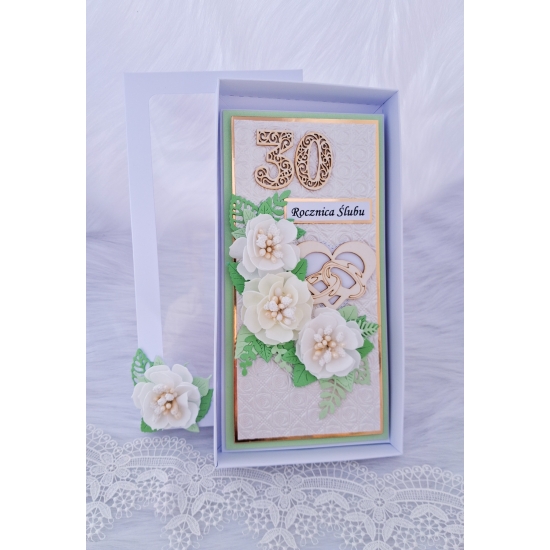 30 rocznica ślubu kartka ręcznie robiona Perłowe Gody 3D -P3D