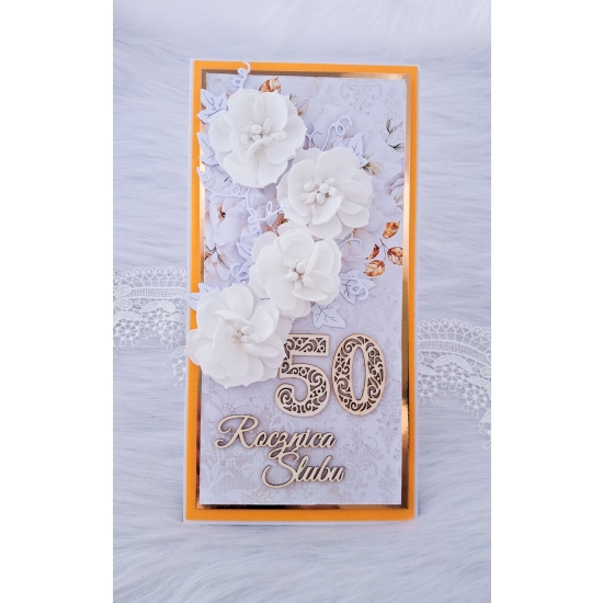 50 rocznica ślubu kartka ręcznie robiona Złote Gody 3D -ZG3D