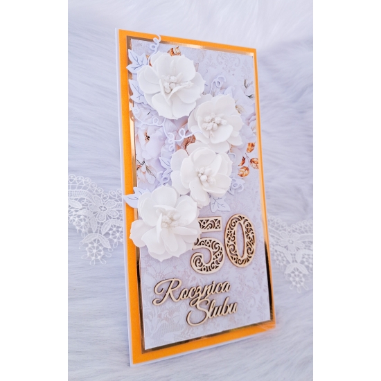 50 rocznica ślubu kartka ręcznie robiona Złote Gody 3D -ZG3D