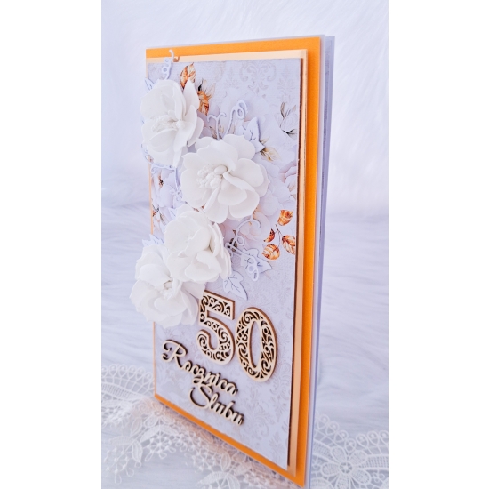 50 rocznica ślubu kartka ręcznie robiona Złote Gody 3D -ZG3D