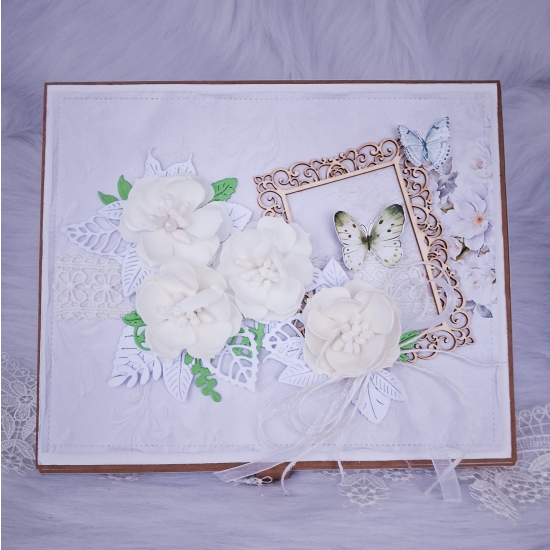 Czekoladnik na Merci ręcznie robione pudełko 3D kraft-białe MK04