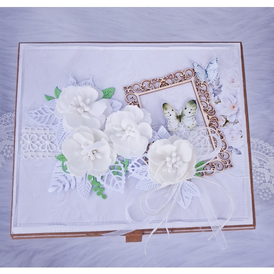 Czekoladnik na Merci ręcznie robione pudełko 3D kraft-białe MK04