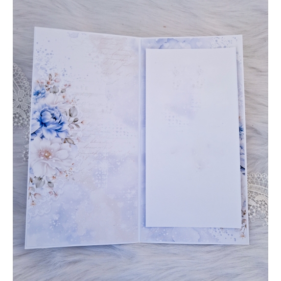 50 urodziny kartka ręcznie robiona 3D niebieska KRM50