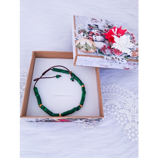 Ręcznie robione świąteczne pudełeczko z bransoletką do wyboru