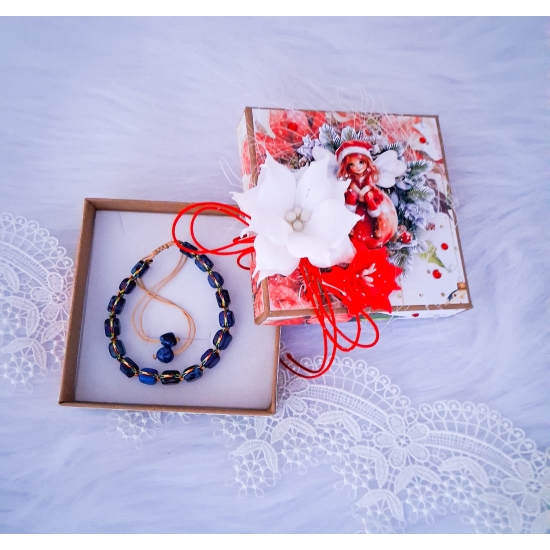 Ręcznie robione świąteczne pudełeczko z bransoletką do wyboru