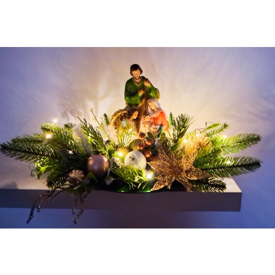 Stroik bożonarodzeniowy Św. Rodzina podświelany