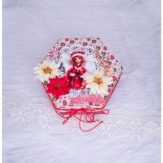 Pudełko świąteczne na prezent – mały upominek ręcznie robione PCZD006