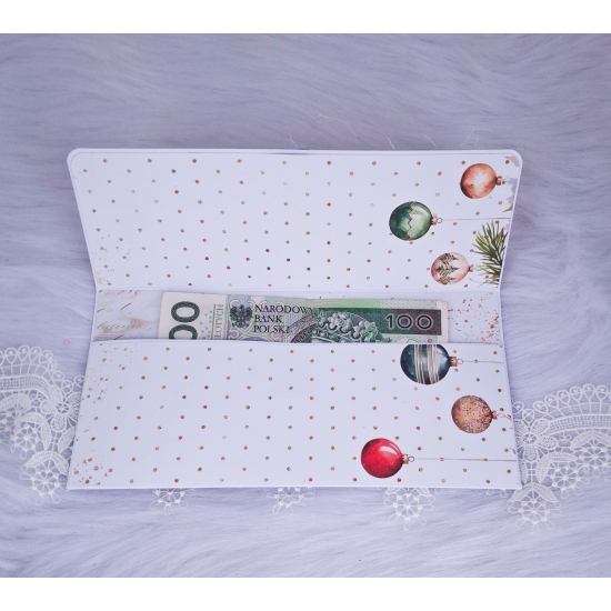 Koperta na pieniądze ręcznie robiona na święta K001