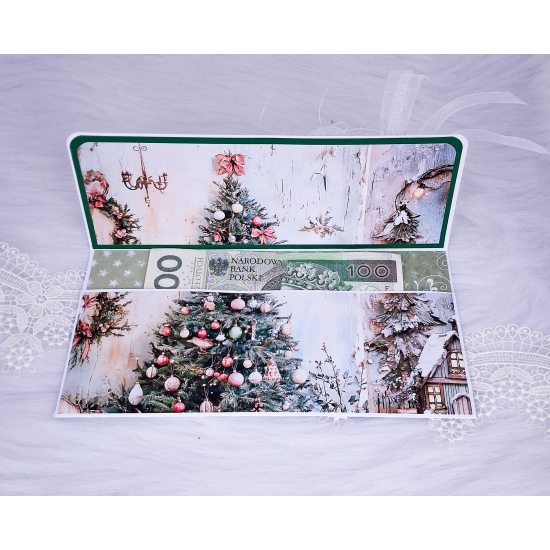 Koperta na pieniądze ręcznie robiona na święta K005