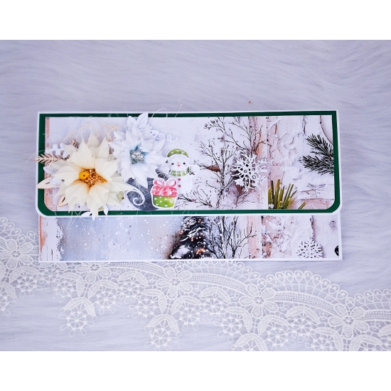 Koperta na pieniądze ręcznie robiona na święta K006