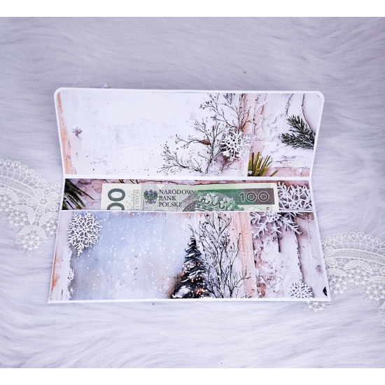 Koperta na pieniądze ręcznie robiona na święta K006