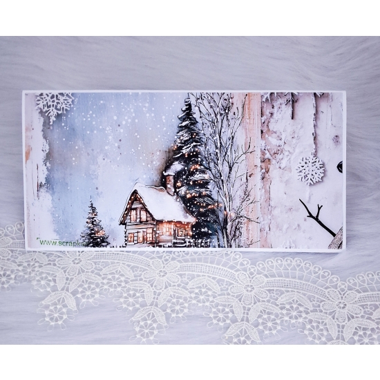 Koperta na pieniądze ręcznie robiona na święta K006