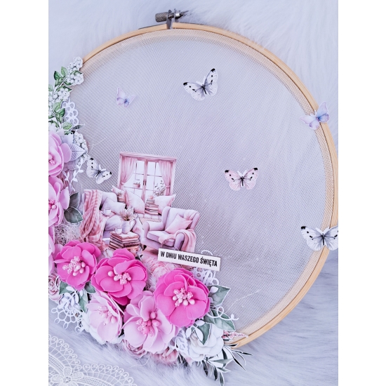 Dzień Babci i Dzień Dziadka Tamborek różowy