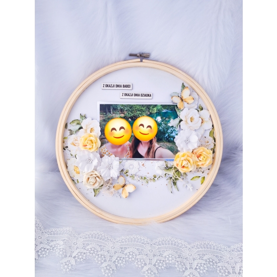 Dzień Babci i Dzień Dziadka Tamborek ze zdjęciem