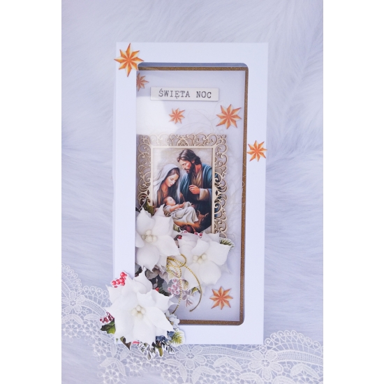 Kartka Świąteczna Boże Narodzenie ręcznie robiona w pudełku