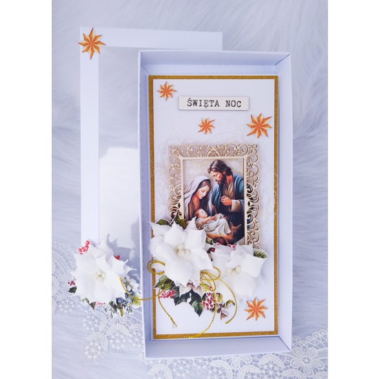 Kartka Świąteczna Boże Narodzenie ręcznie robiona w pudełku