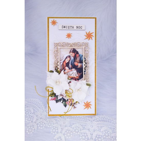 Kartka Świąteczna Boże Narodzenie ręcznie robiona w pudełku