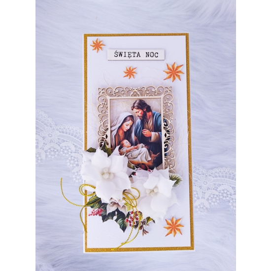 Kartka Świąteczna Boże Narodzenie ręcznie robiona w pudełku