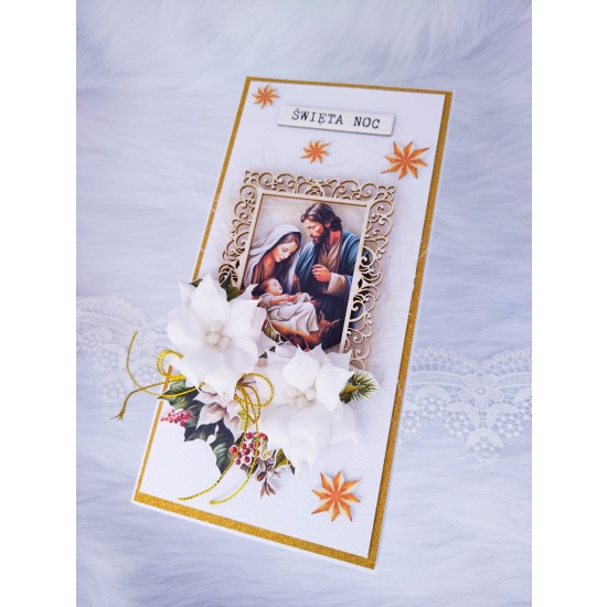 Kartka Świąteczna Boże Narodzenie ręcznie robiona w pudełku