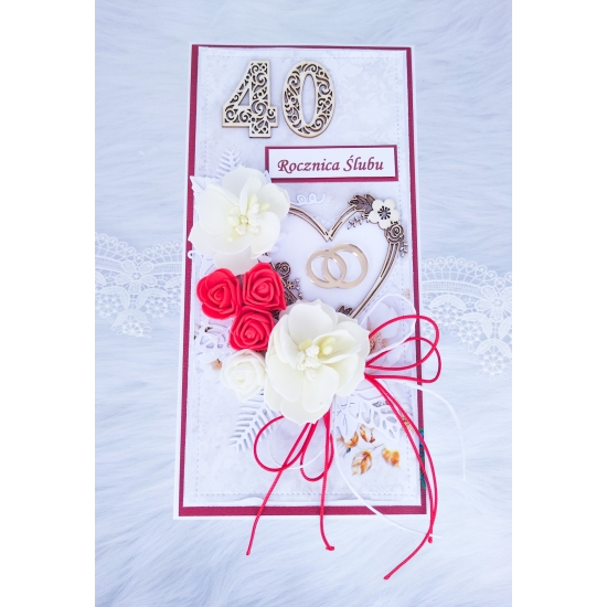 40 rocznica Ślubu kartka ręcznie robiona w pudełku KPRCZ1