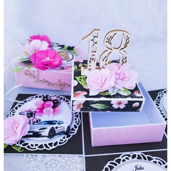 18 urodziny Exploding box 04 3D + Torebka do przenoszenia