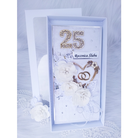 25 rocznica Ślubu kartka ręcznie robiona w pudełku KPRSS01