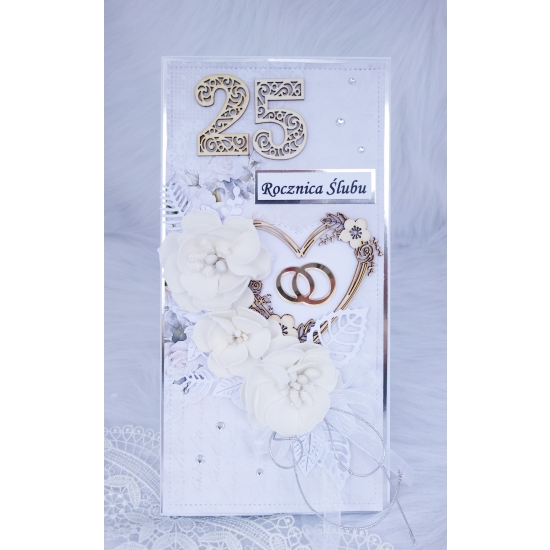 25 rocznica Ślubu kartka ręcznie robiona w pudełku KPRSS01