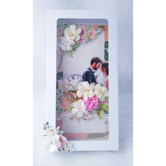 W Dniu Ślubu kartka ręcznie robiona 3D w pudełku KPK0101