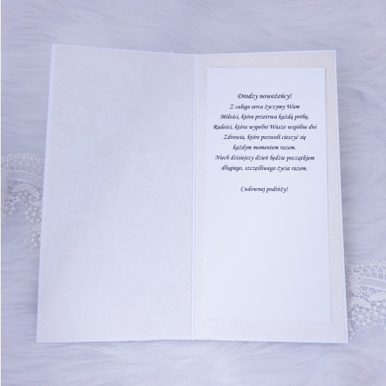 W Dniu Ślubu kartka ręcznie robiona 3D w pudełku KPK0101