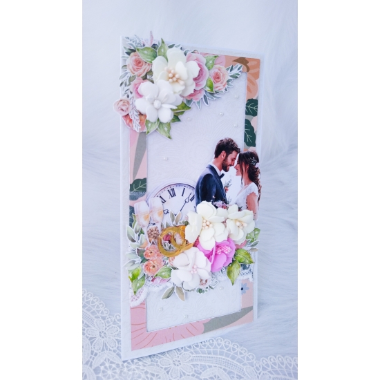 W Dniu Ślubu kartka ręcznie robiona 3D w pudełku KPK0101