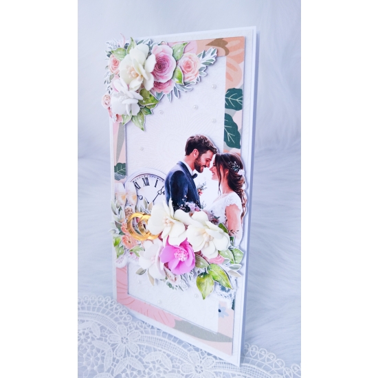 W Dniu Ślubu kartka ręcznie robiona 3D w pudełku KPK0101